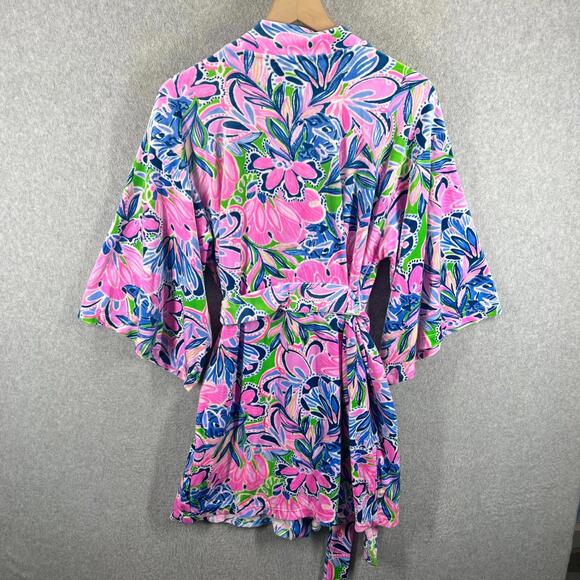 Lilly Pulitzer BRINGING MERMAID BACK ELAINE Velour Robe S/M NWOT - Picture 4 of 5